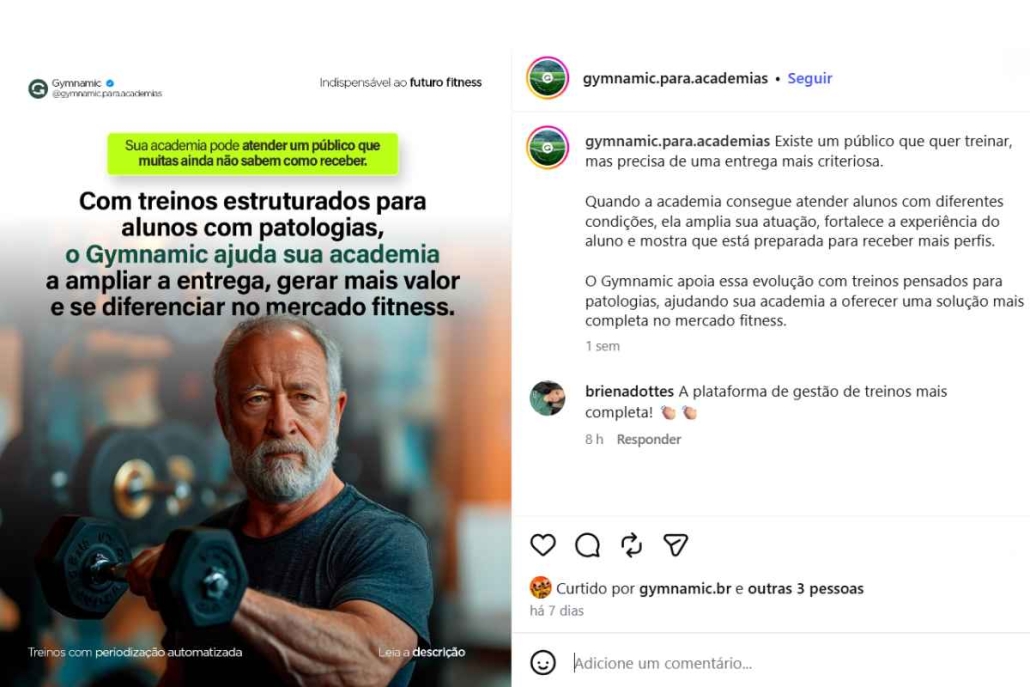 O que são treinos para alunos com patologias?